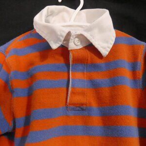 CHILDREN'S PLACE | 4T | Striped Orange and Blue Rugby Cotton Shirt